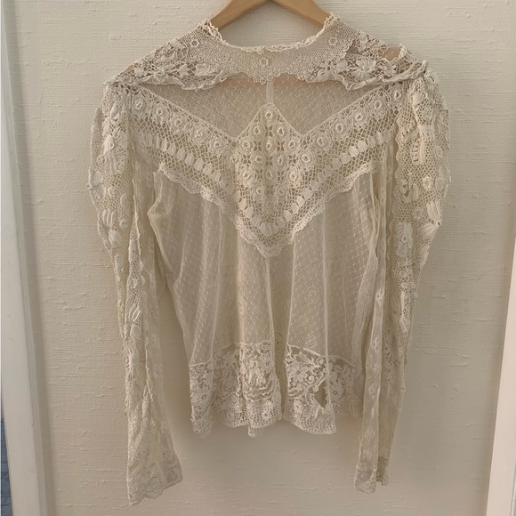 Vintage lace long sleeve blouse - Picture 1 of 6